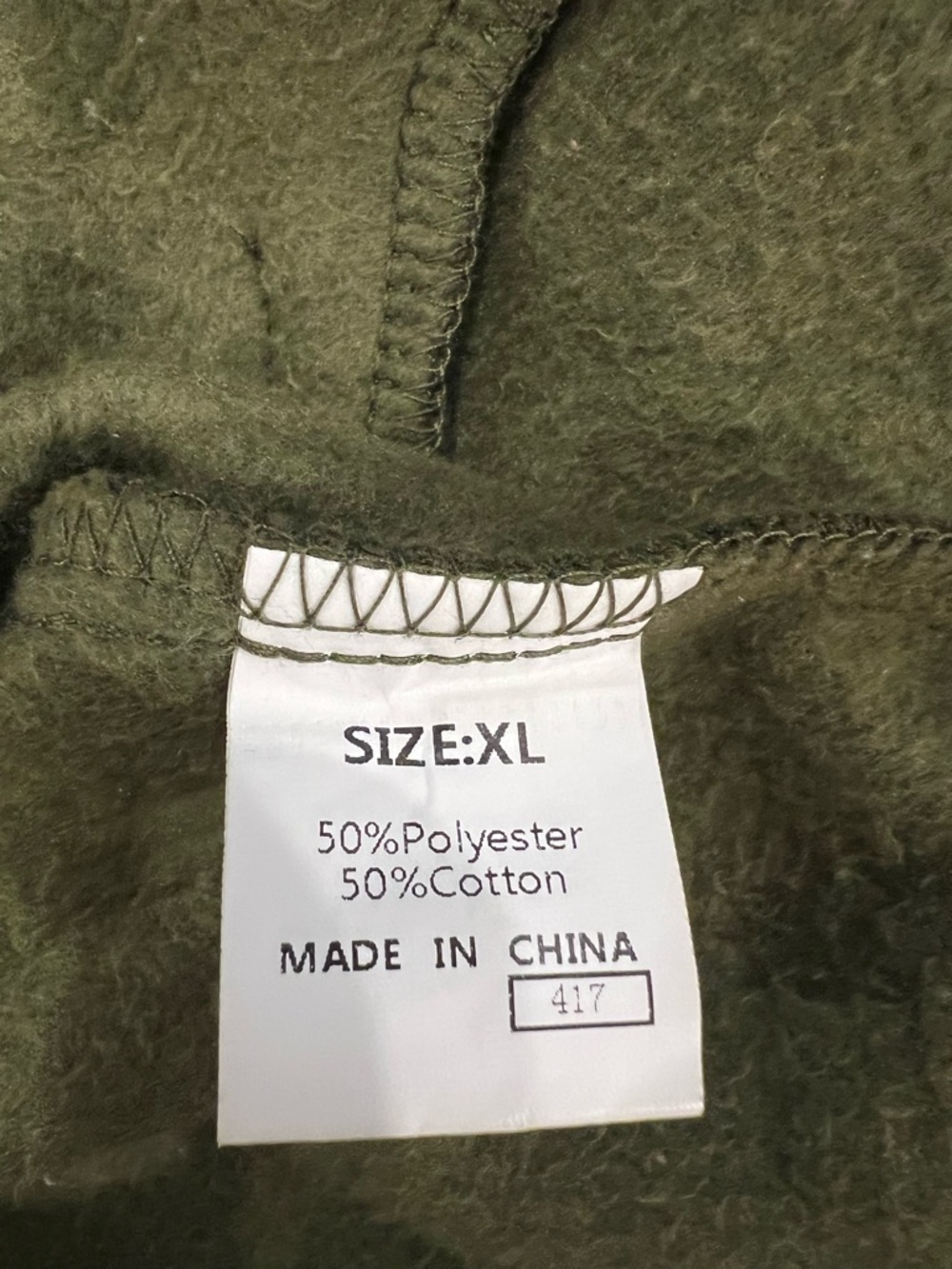 Olive Green Sherpa Zip-up Hooded Jacket - Women, Size XL - Picture 8 of 8
